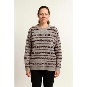 Lauren Ralph Lauren sweater womens XXL gray wool fair aisle winter ski holiday